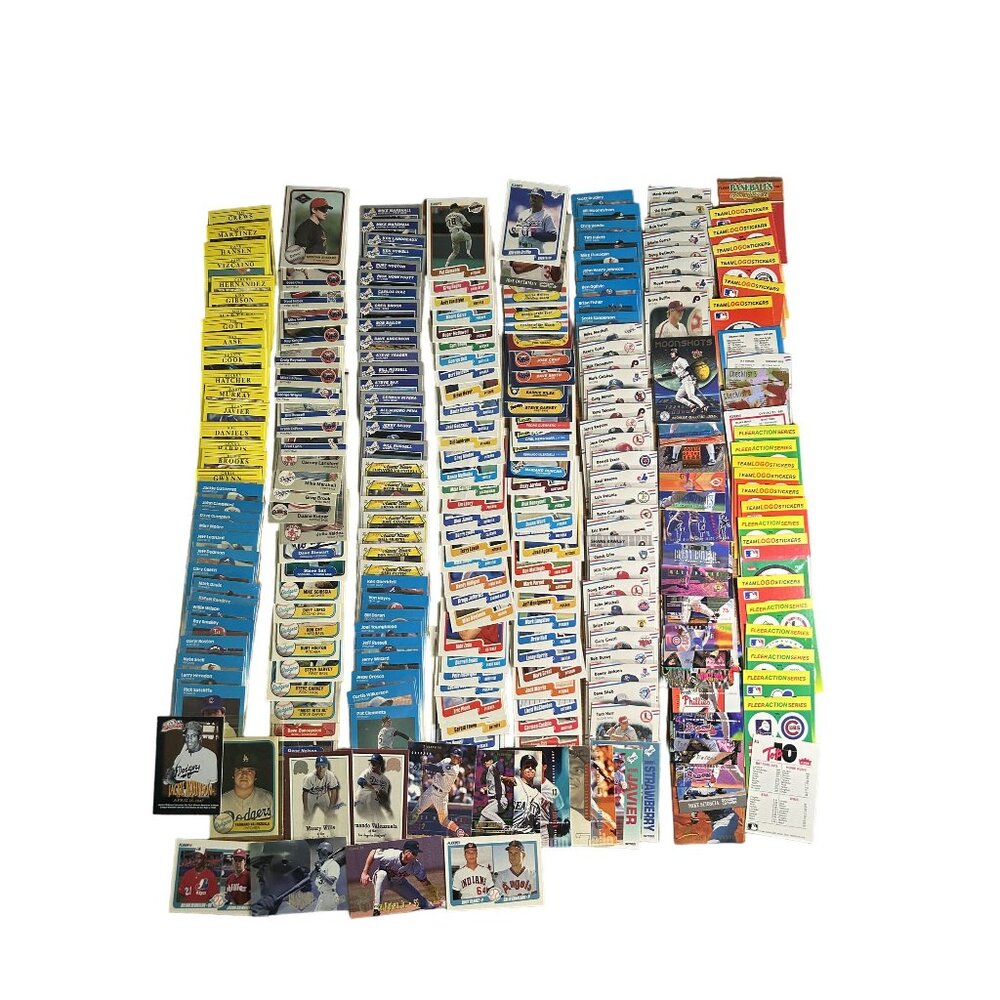 Lot Of Vintage Fleer MLB Baseball Cards & Stickers Over 160 Various 1982-2003yrs